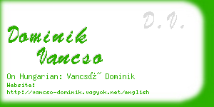 dominik vancso business card