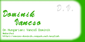 dominik vancso business card